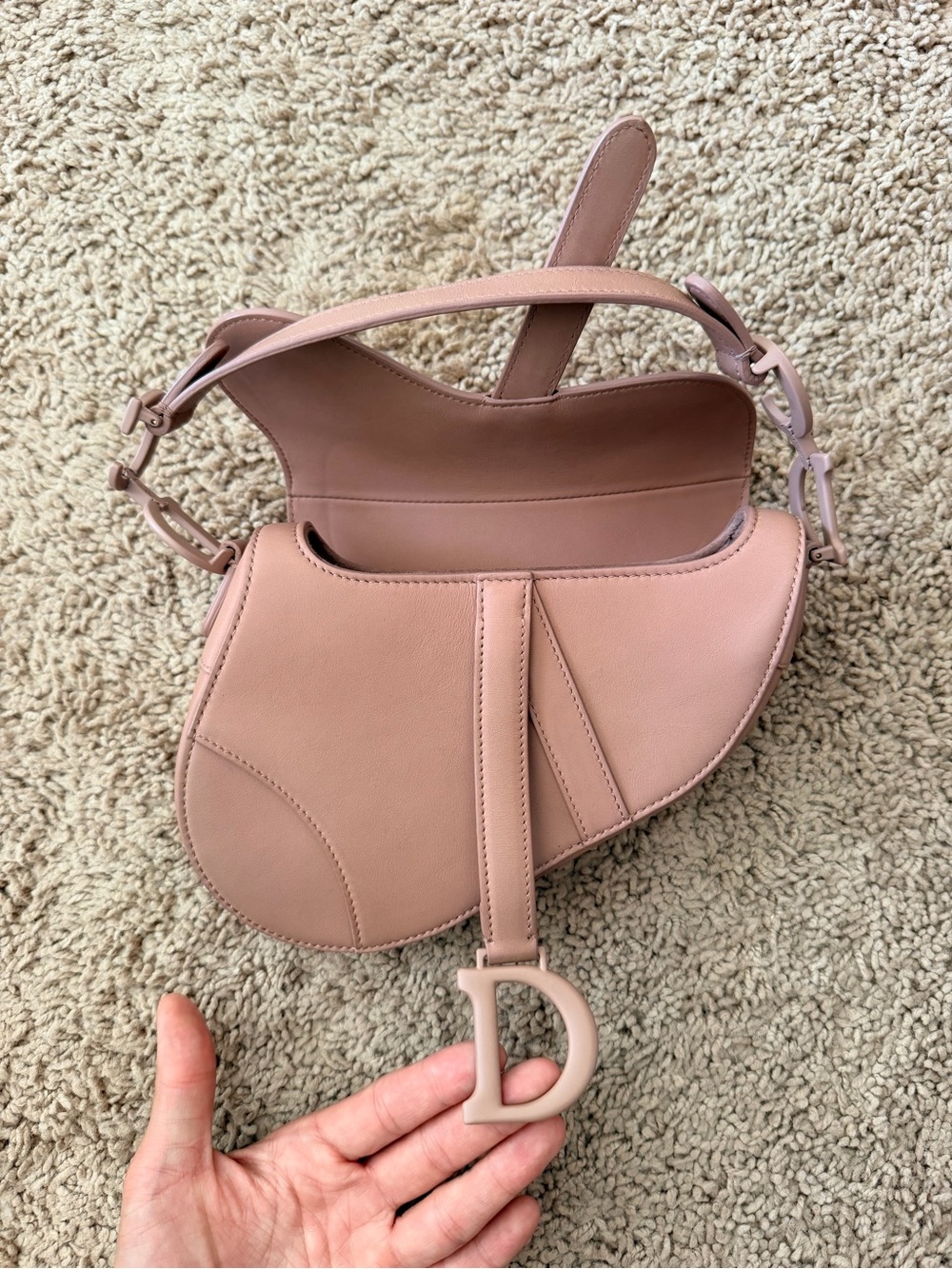 Christian Dior 2019 Mini Blush Ultra Matte Calfskin Saddle Bag - Picture 5 of 9